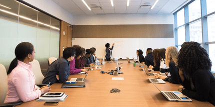 business presentation whiteboard employees