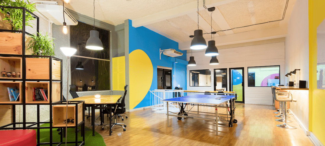 modern colorful office ping pong