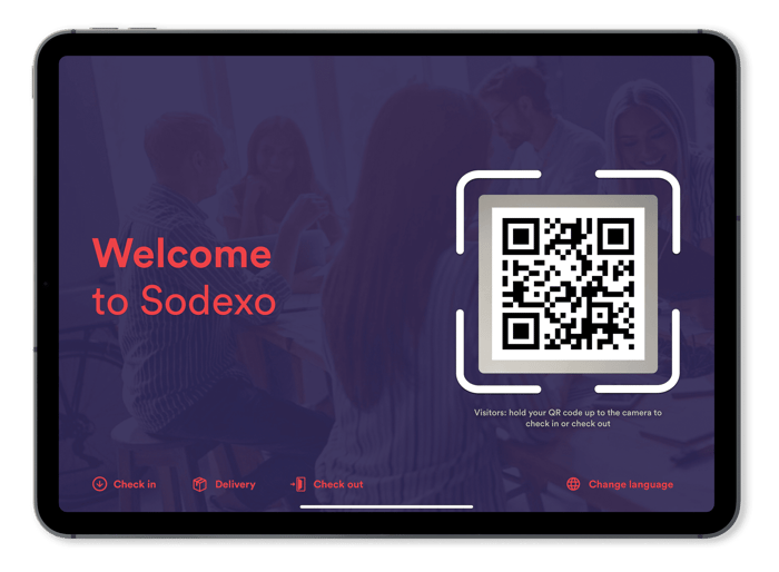 Sodexo Proxyclick welcome screen